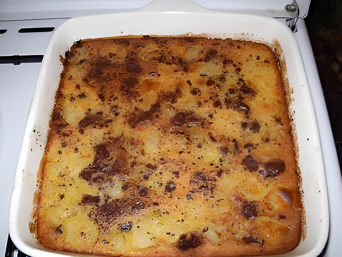 recette clafoutis aux poires et aux pépites de chocolat