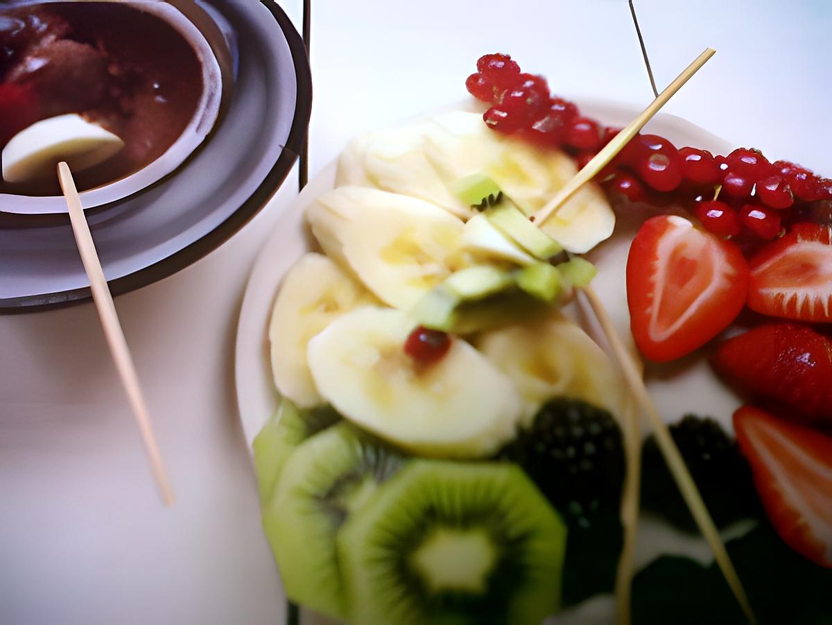 recette fondu de fruit au nutella