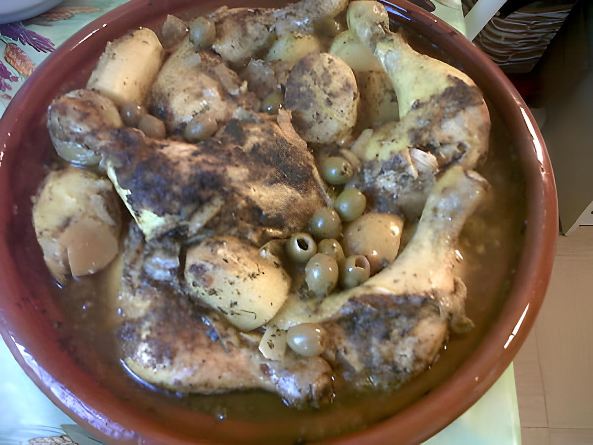 recette Tajine de poulet au citron confit et olives