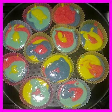 recette Cupcakes Multicolore !!!