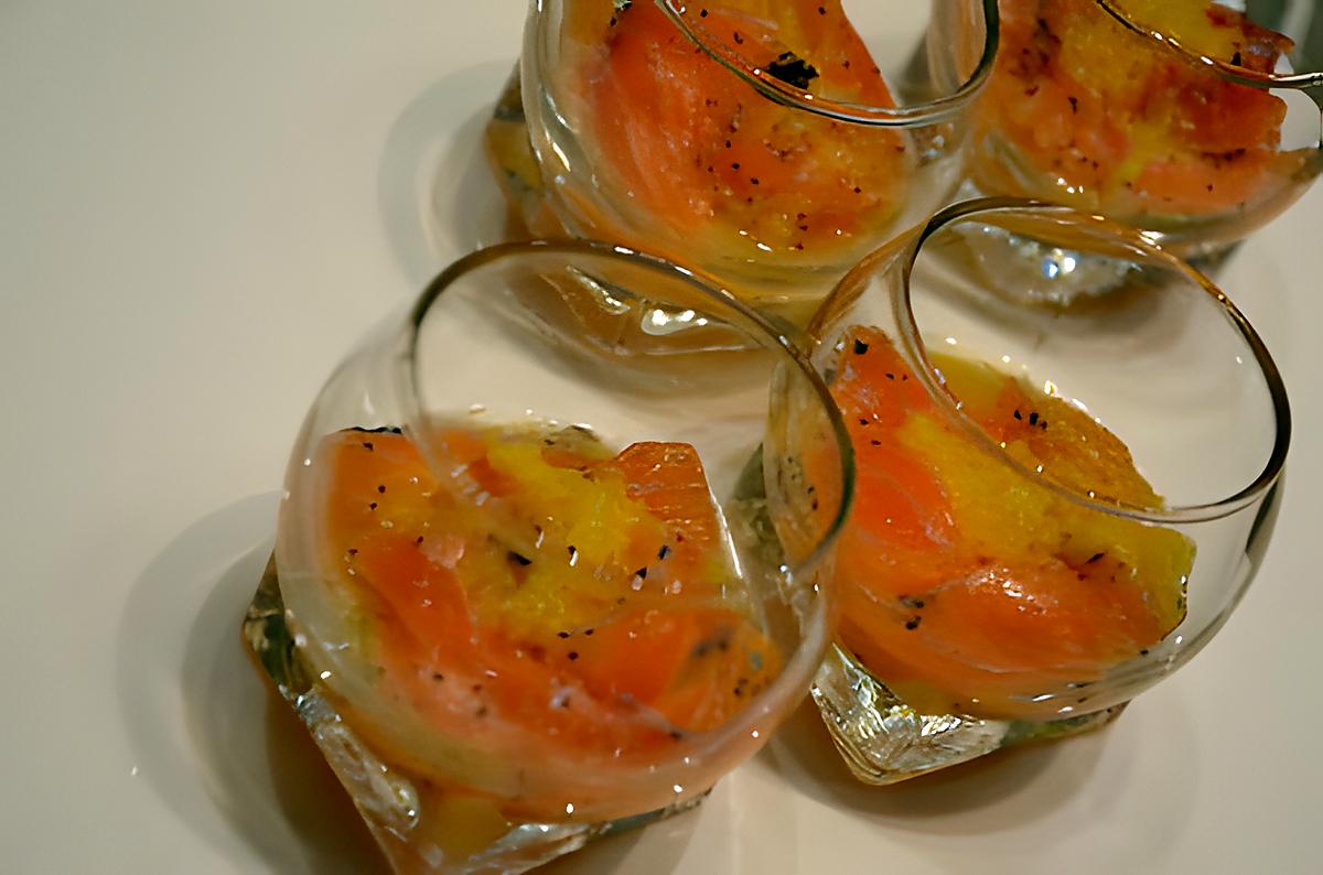 recette Verrines de saumon frais, citron, pavot