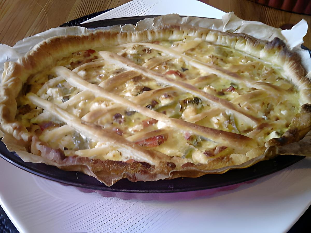 recette tarte poulet legumes et feta