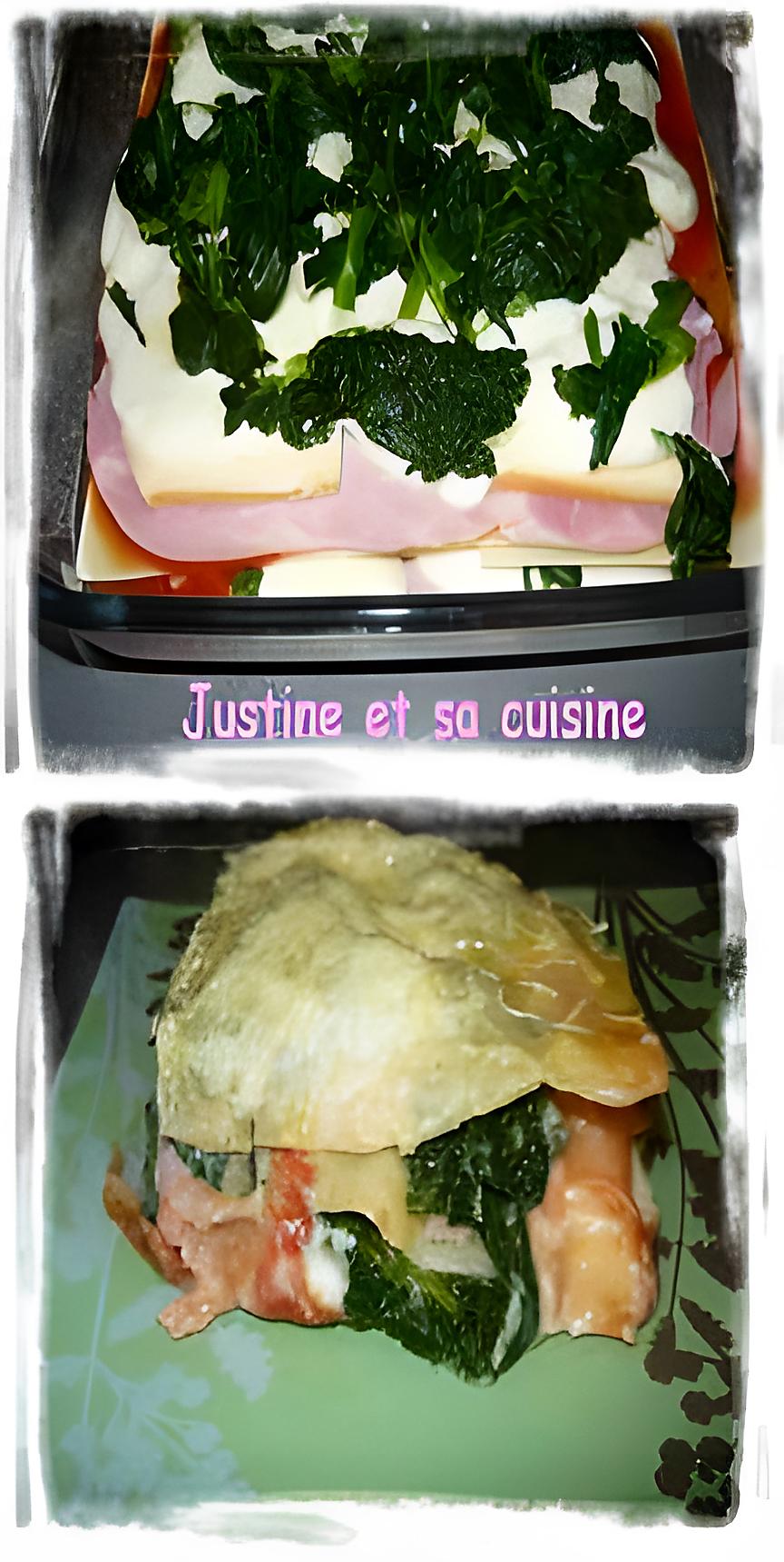 recette Lasagne jambon, raclette et épinards
