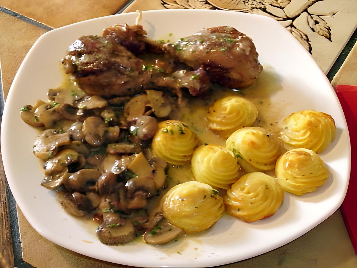 recette cuisses de poulet aux champignons