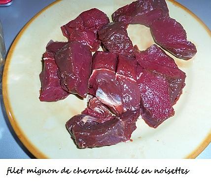 recette Noisettes de chevreuil aux marasmes d’oréades