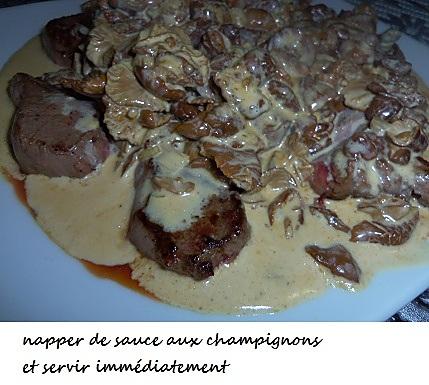 recette Noisettes de chevreuil aux marasmes d’oréades