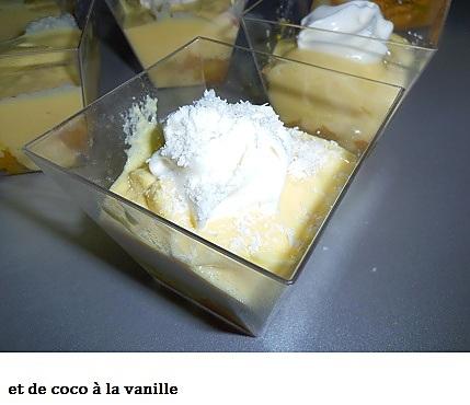 recette Verrines de crème orange -coco