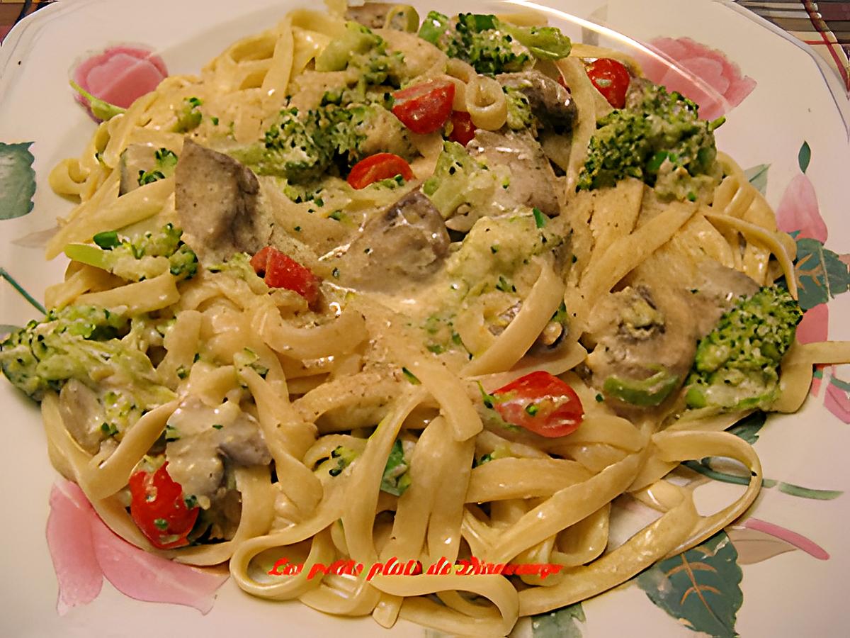 recette Fettuccine au fromage et aux légumes