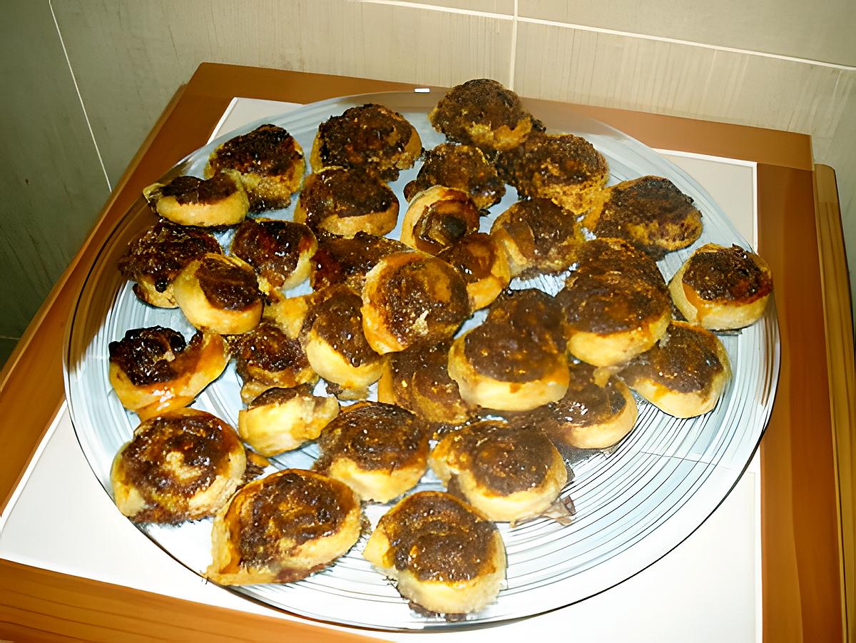 recette PETITS ESCARGOTS FEUILLETÉS NUTELLA-PRALIN