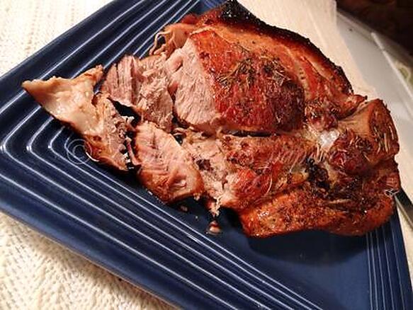 recette Rôti de porc à la moutarde et au miel