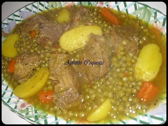Recette de Tajine de veau, petits pois, carotte, pomme de terre