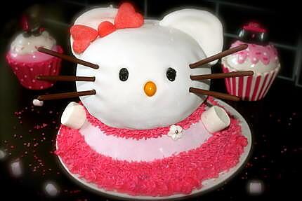 recette Gâteau 3D "Hello Kitty"