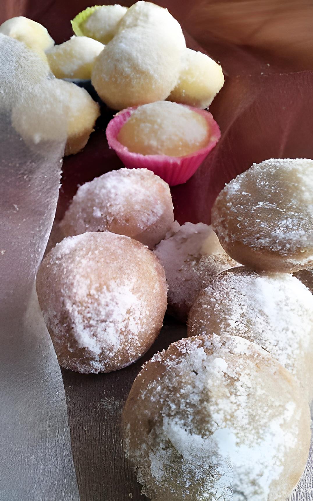 recette Assortiments de mini beignets au sucre au citron et au nutella