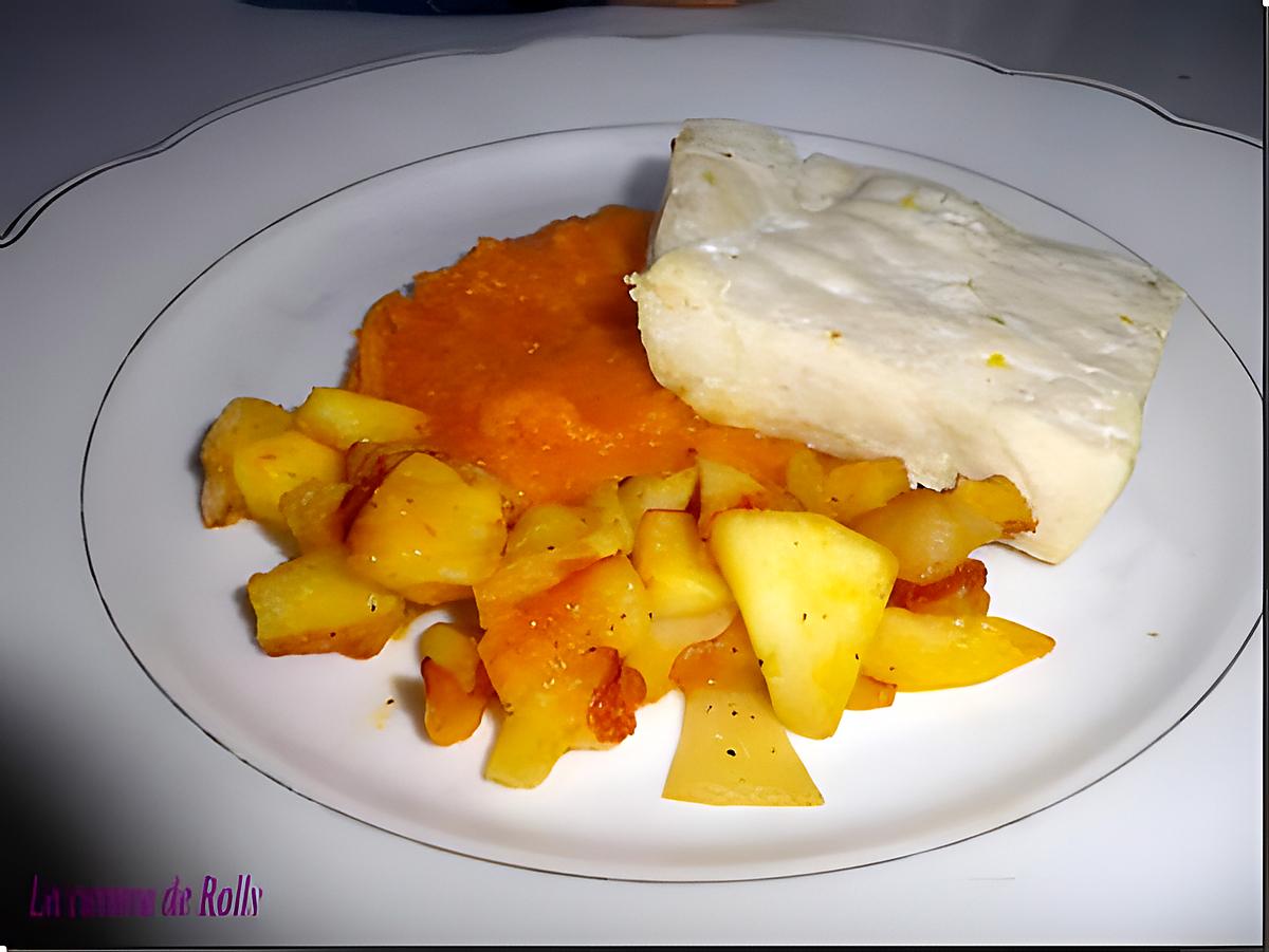 recette Filet de colin, écrasé de potiron et pommes