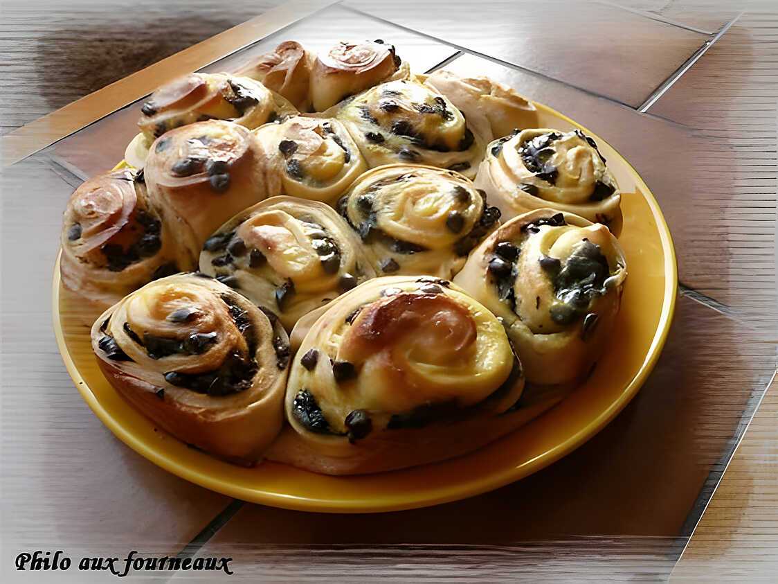 Chinois à la crème patissière & aux pépites de chocolat