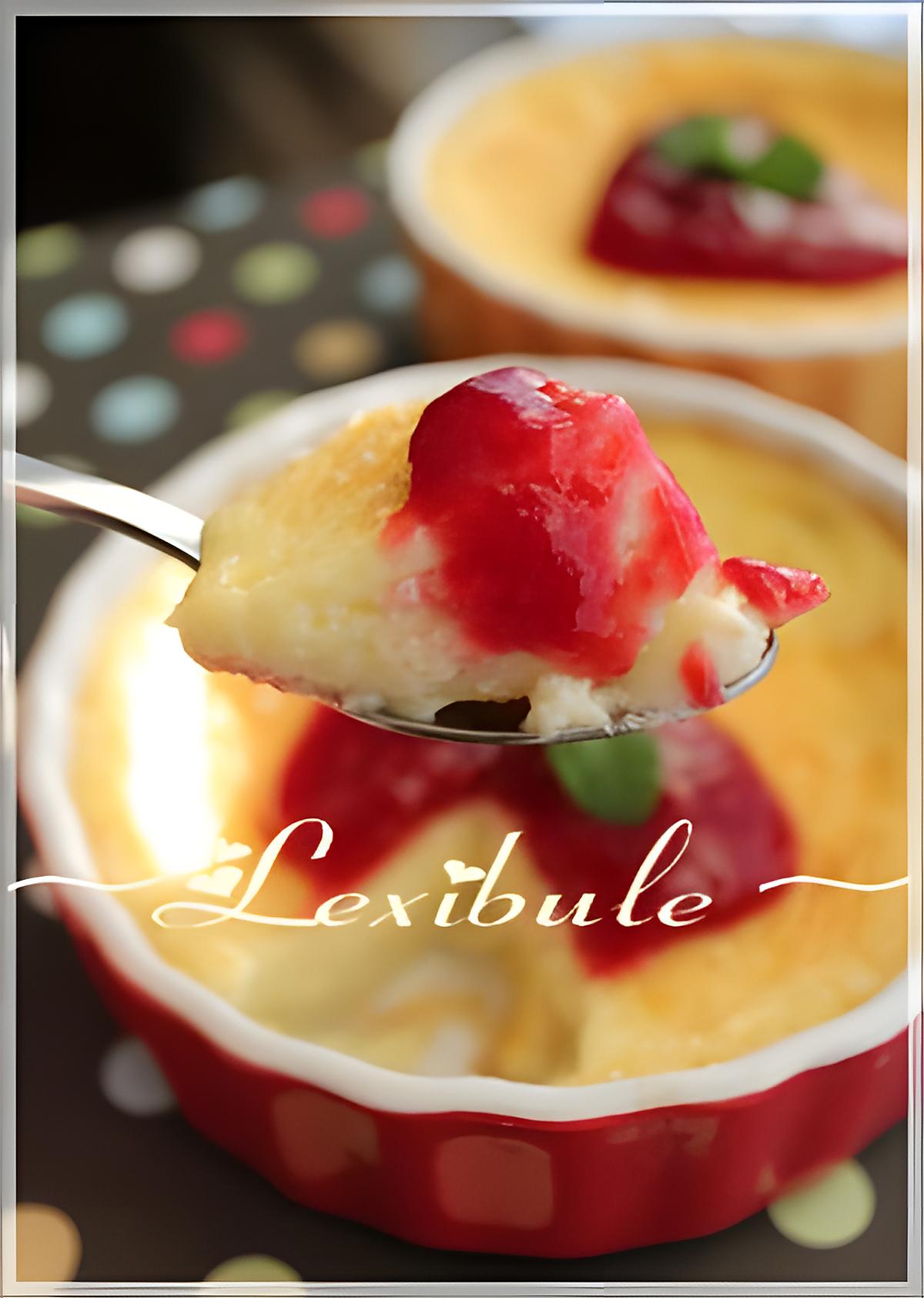 recette Flan aux oeufs, à la vanille et son coulis de framboises