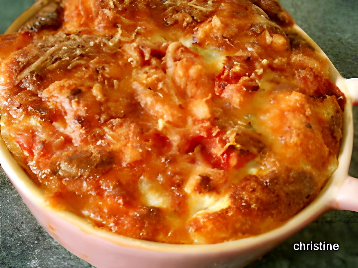 recette Gratin de semoule-courgette-Tomate-mozzarella
