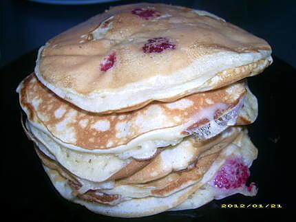 recette pancakes aux framboises fraîches