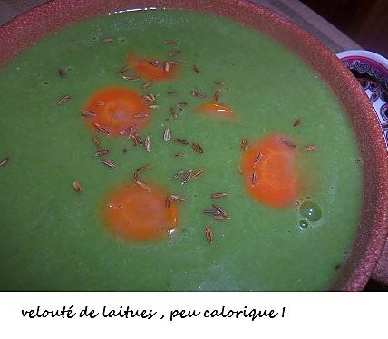 recette Velouté de laitues , carottes et cumin