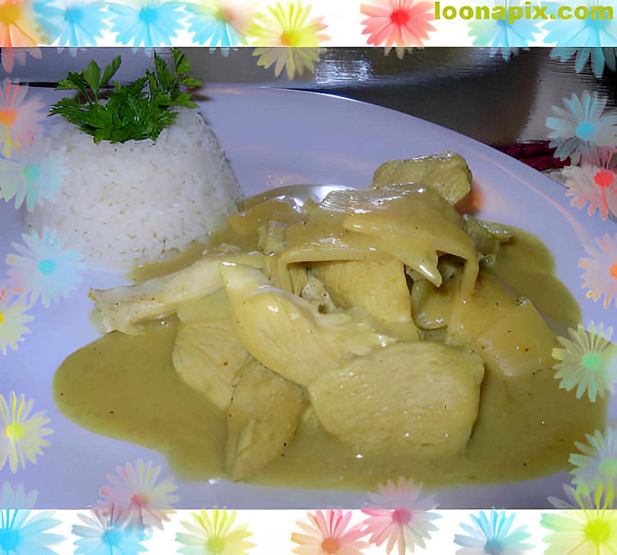 recette émincé de poulet curry coco