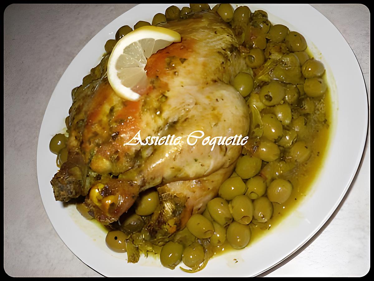 recette Poulet aux olives - Djej Zitoun