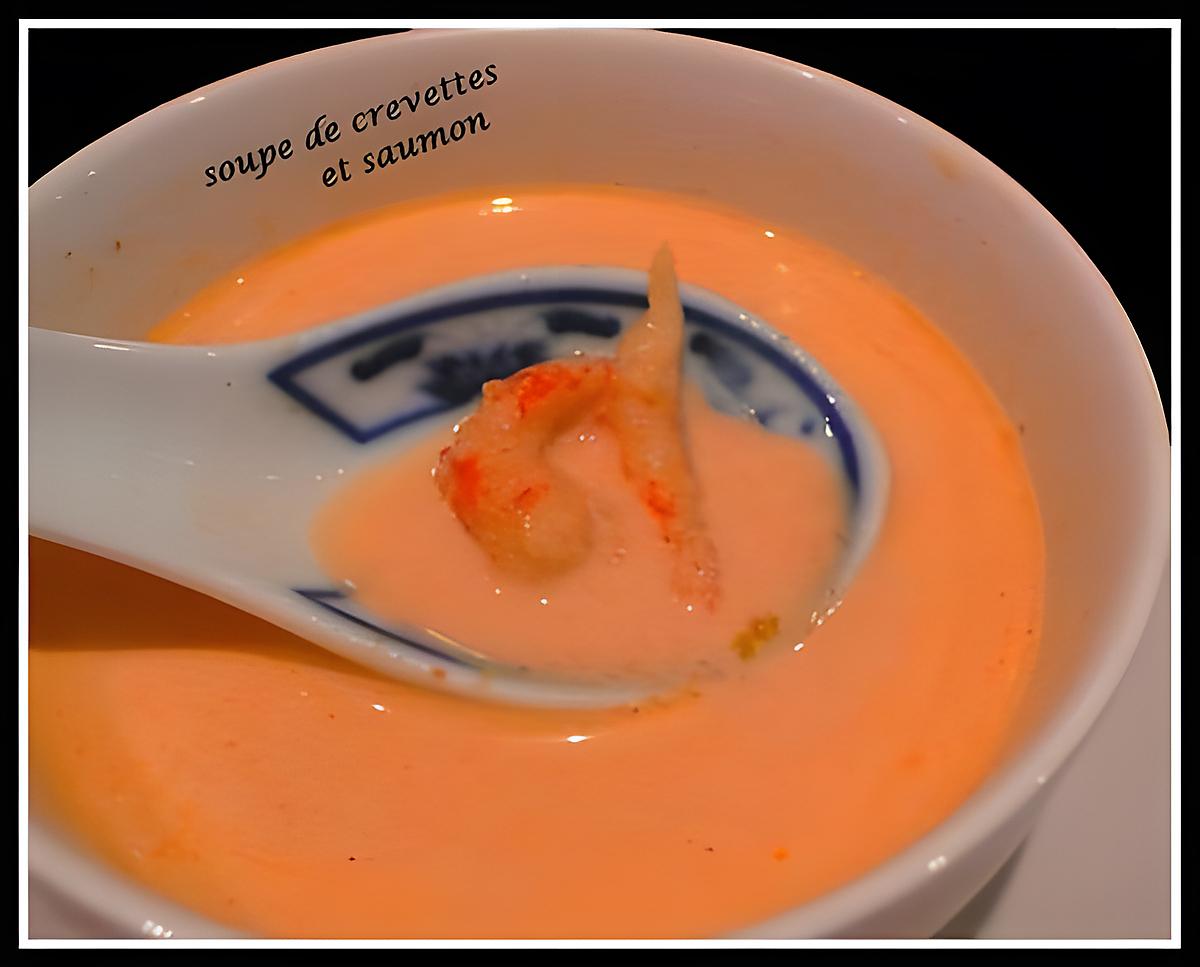 recette Soupe de crevettes et saumon