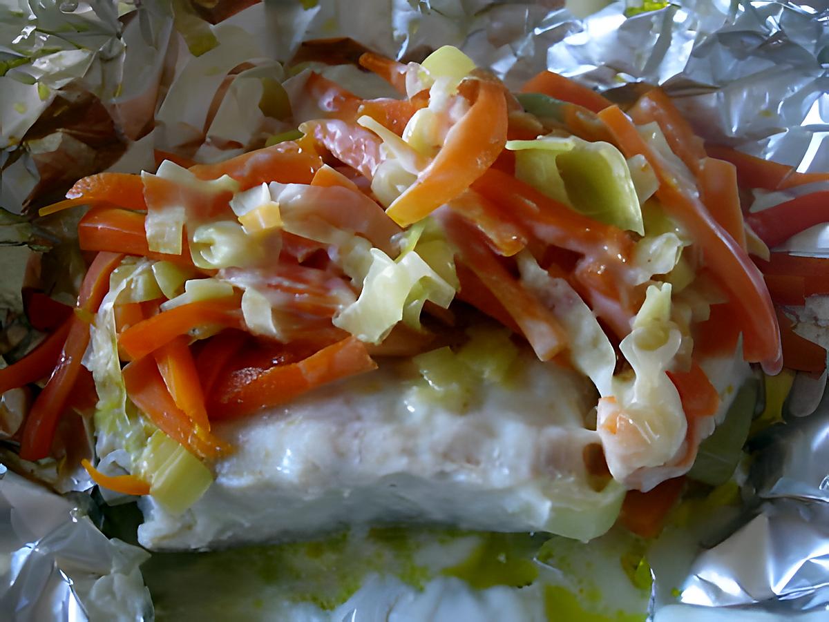 recette Filets de daurade royale aux légumes en papillote