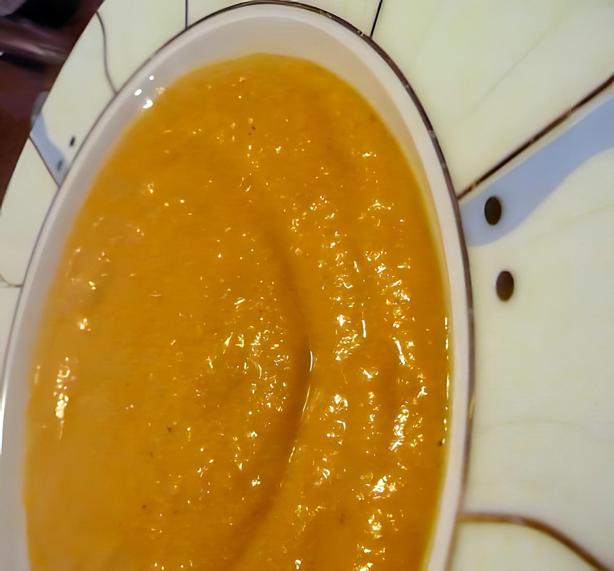 recette Velouté carottes lentilles et coco