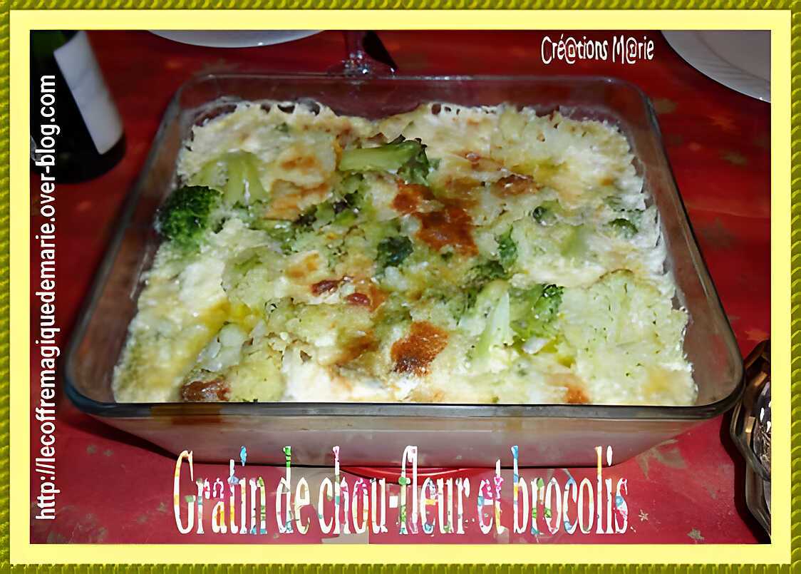Recette de GRATIN DE CHOU-FLEUR ET BROCOLIS (à ma façon)