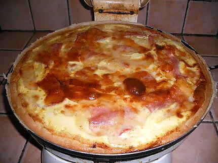 recette Tarte pommes de terre, bacon, conté