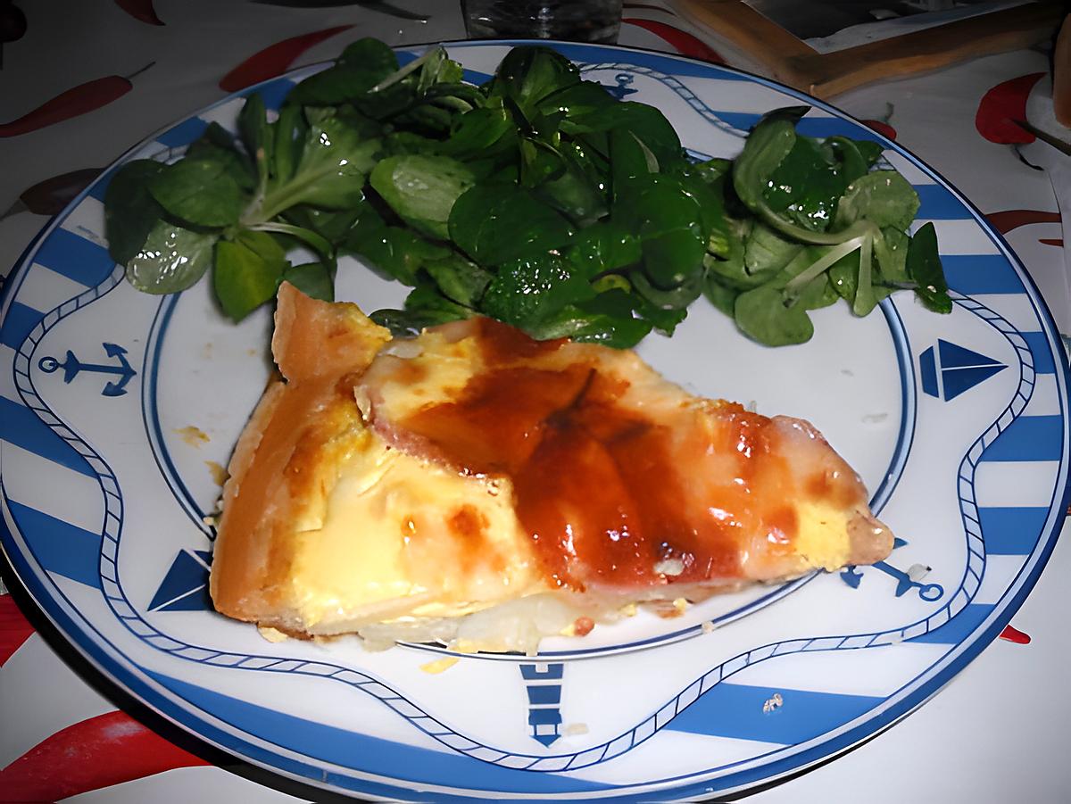 recette Tarte pommes de terre, bacon, conté