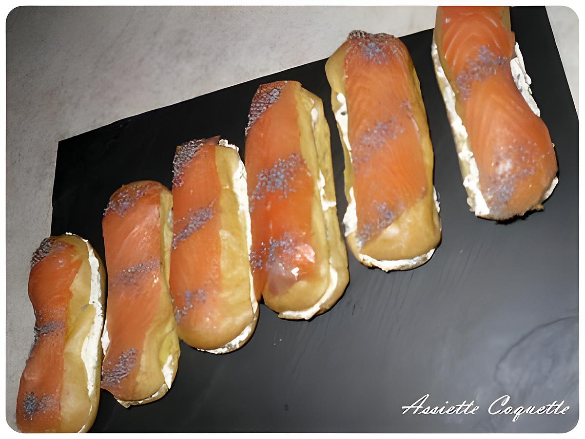 recette Eclair au Saumon Fumé et Crème St Morêt