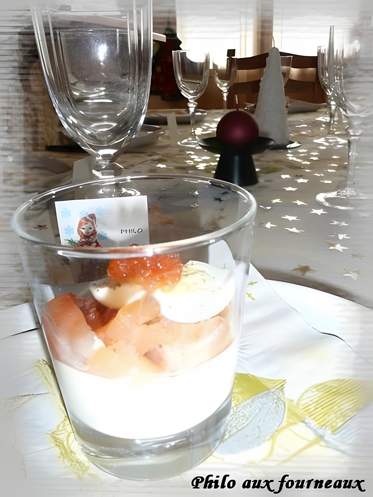 recette Verrine de saumon fumé & oeuf de caille