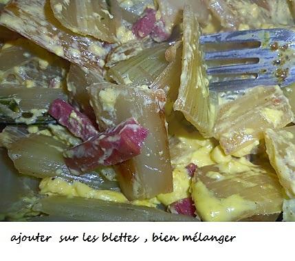 recette Blettes aux allumettes de canard ,  façon carbonara