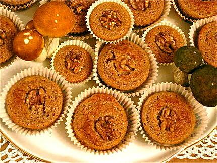 recette MUFFINS A LA FARINE DE CHATAIGNE ET AUX NOIX