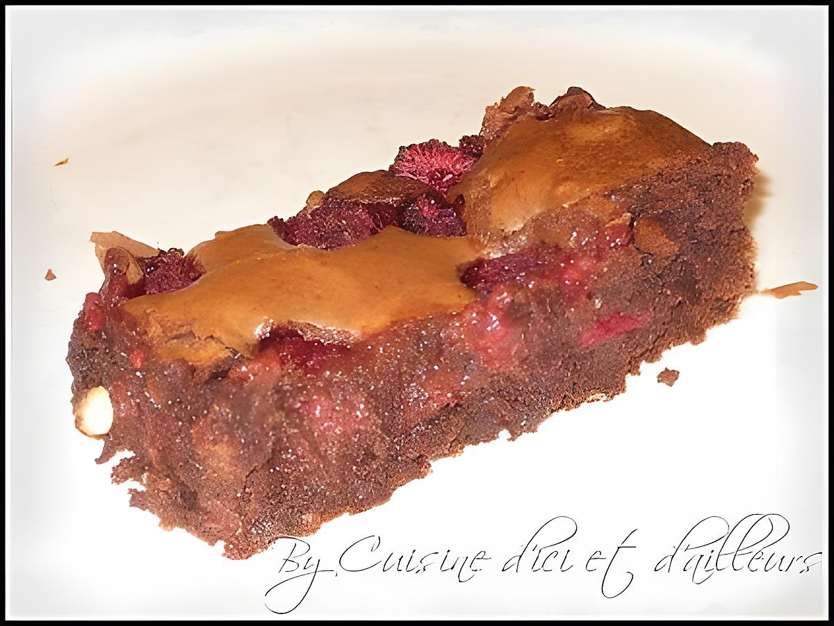 recette Brownie au chocolat, amandes & framboises