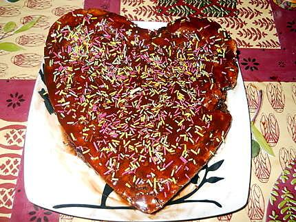 recette Gâteau coeur aux pèpites de chocolat