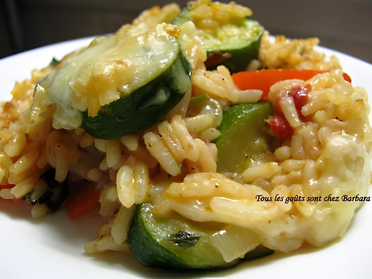 recette Riz gratiné aux légumes