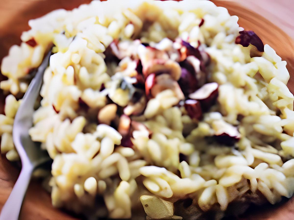 recette Risotto au gorgonzola et aux noisettes.