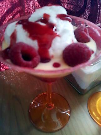 recette Ile flottante à la framboise