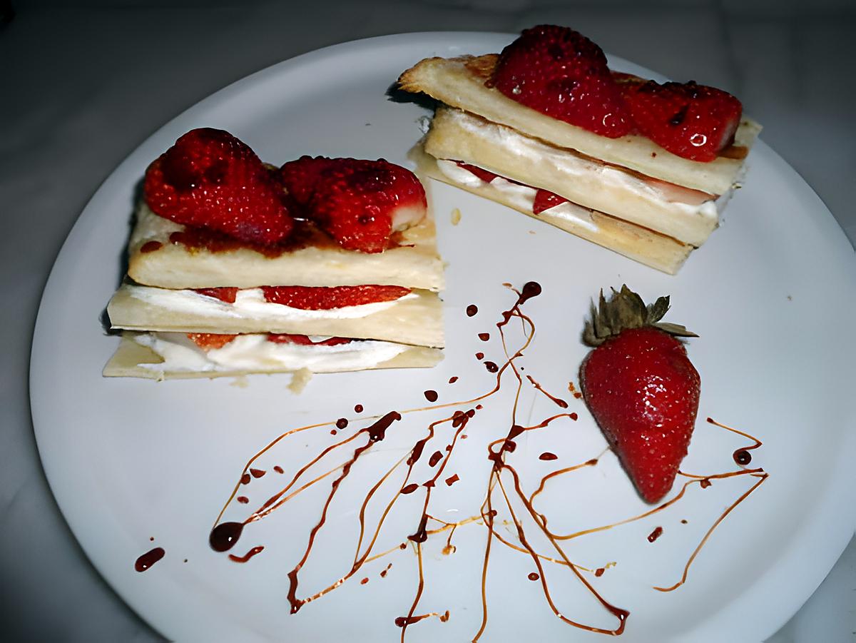 recette MILLE-FEUILLE GOURMAND AUX FRAISES