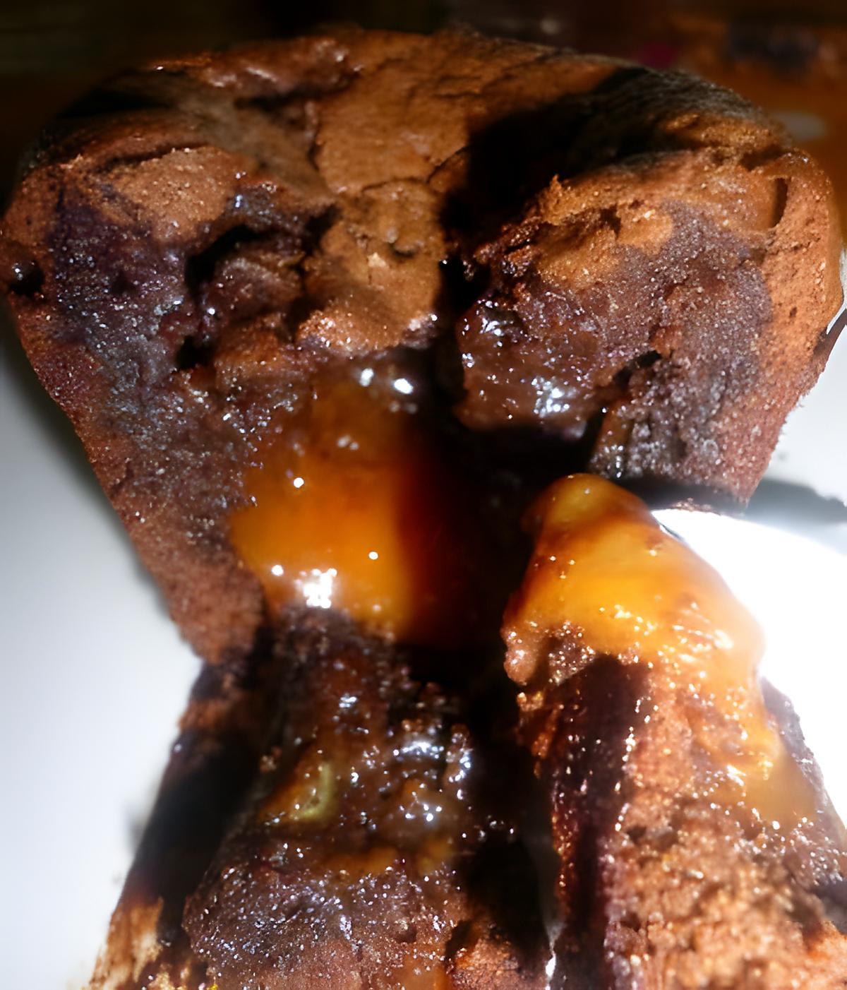 recette Mi-cuit au chocolat, coeur coulant au caramel