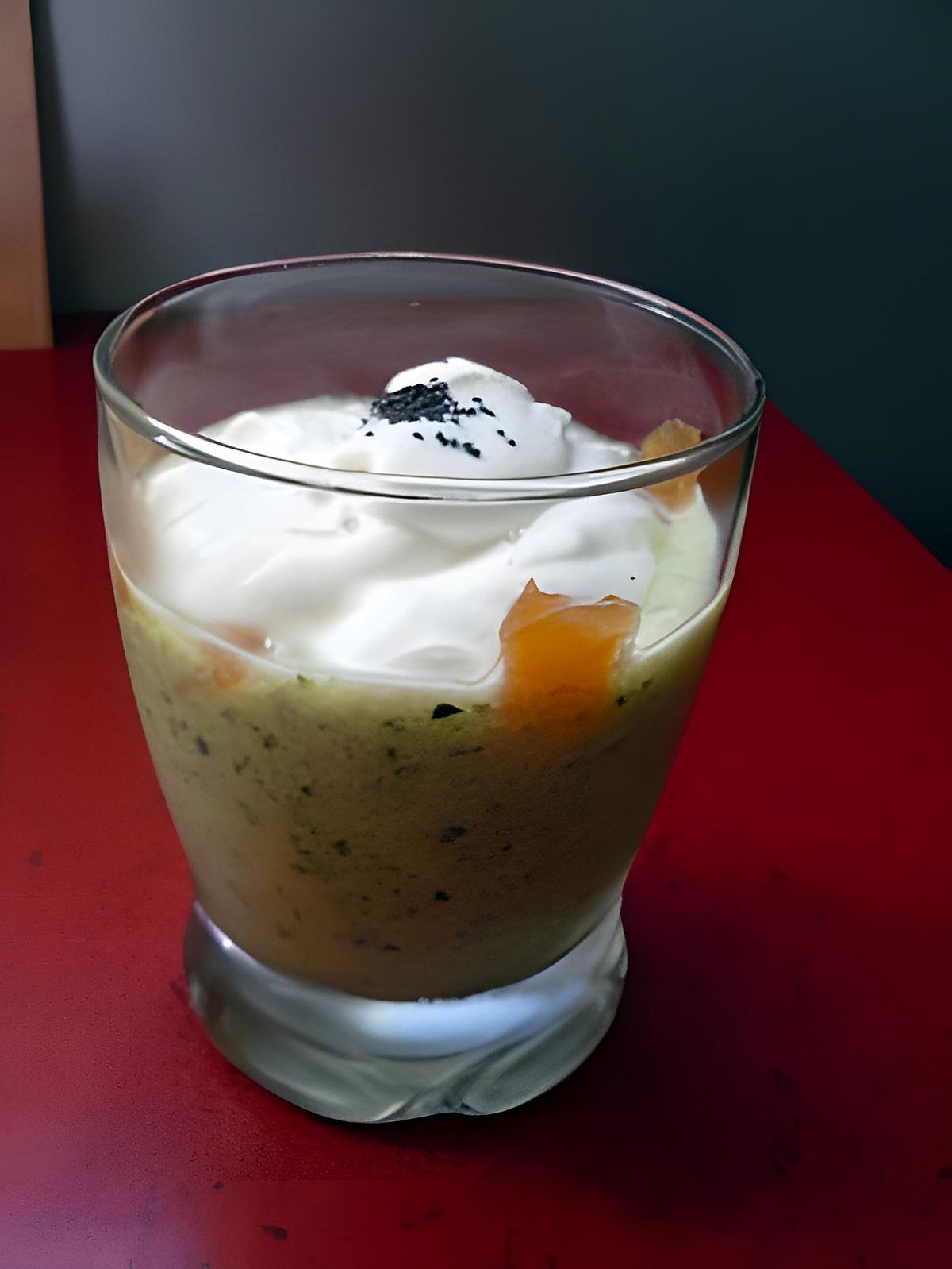 recette verrine de courgette , saumon et chevre fraîs