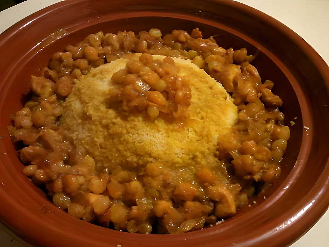 Recette de Couscous raisins secs et oignons caramelises