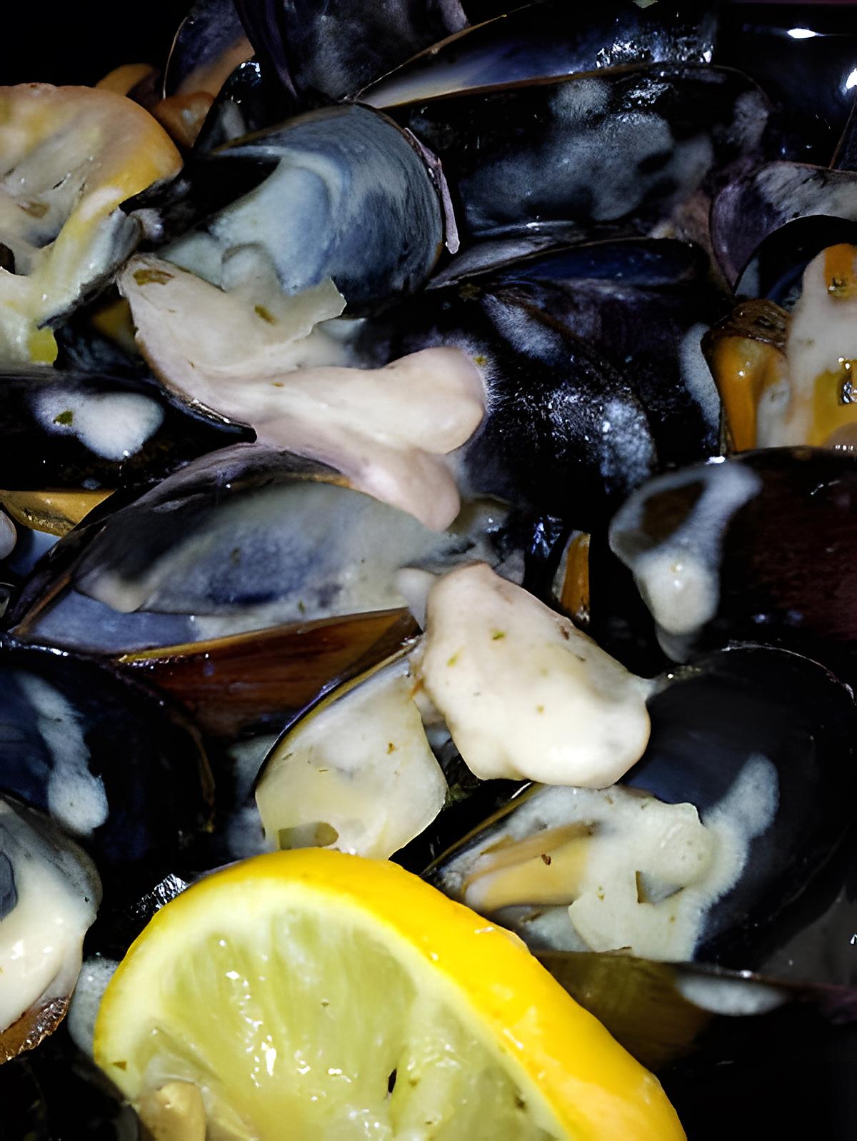 recette Moules mariniére à la créme et citron