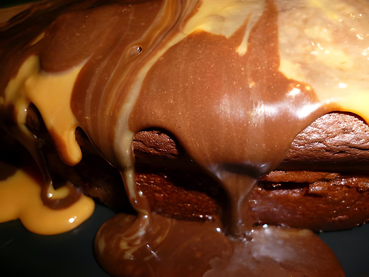 recette Gâteau au fudge choco-caramel