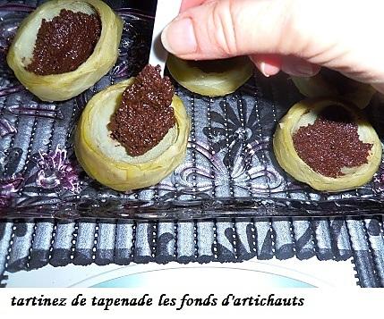 recette Mousses d’artichaut sur lit de tapenade