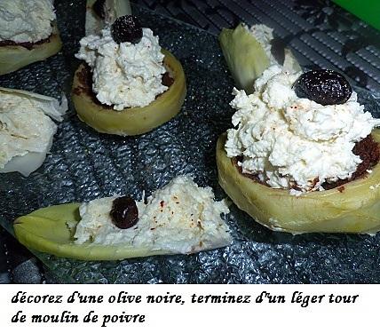 recette Mousses d’artichaut sur lit de tapenade