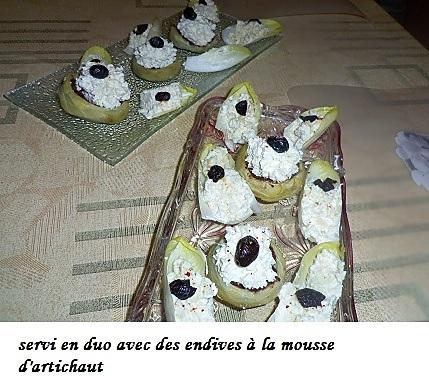 recette Mousses d’artichaut sur lit de tapenade