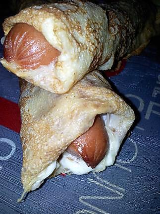 recette Hot dog breton (crépe roulées et fourrées façon hot dog)
